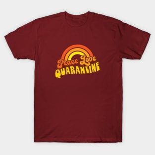 Peace Love Quarantine Retro Rainbow T-Shirt